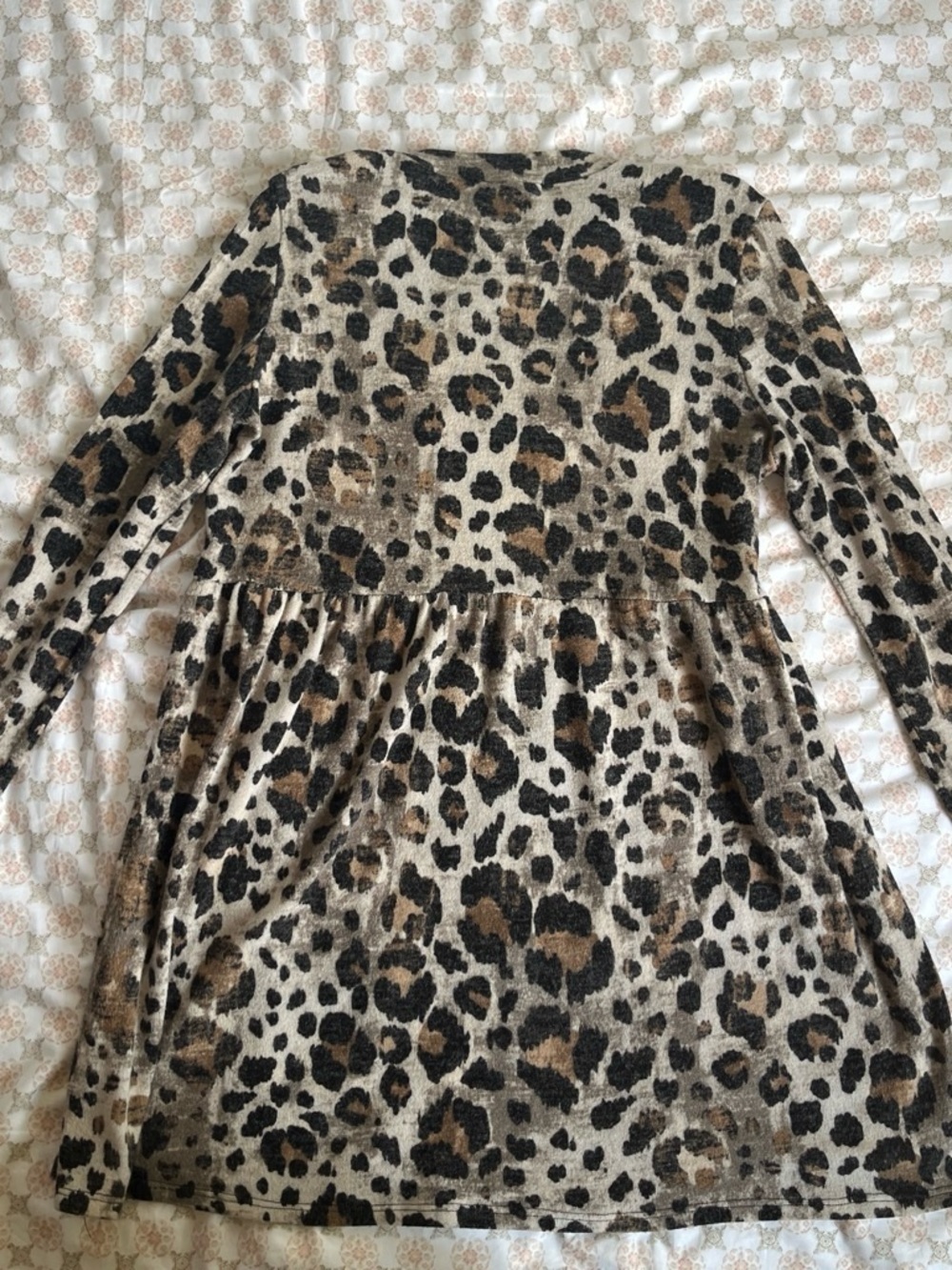 Animal print fall furry babydoll sweater dress by Entro - Picture 4 of 5
